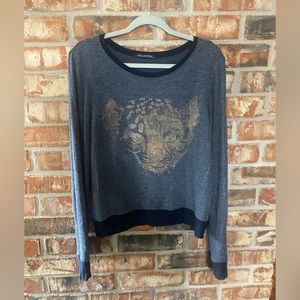 Wildfox Glittered 🐆 Graphic Sweatshirt